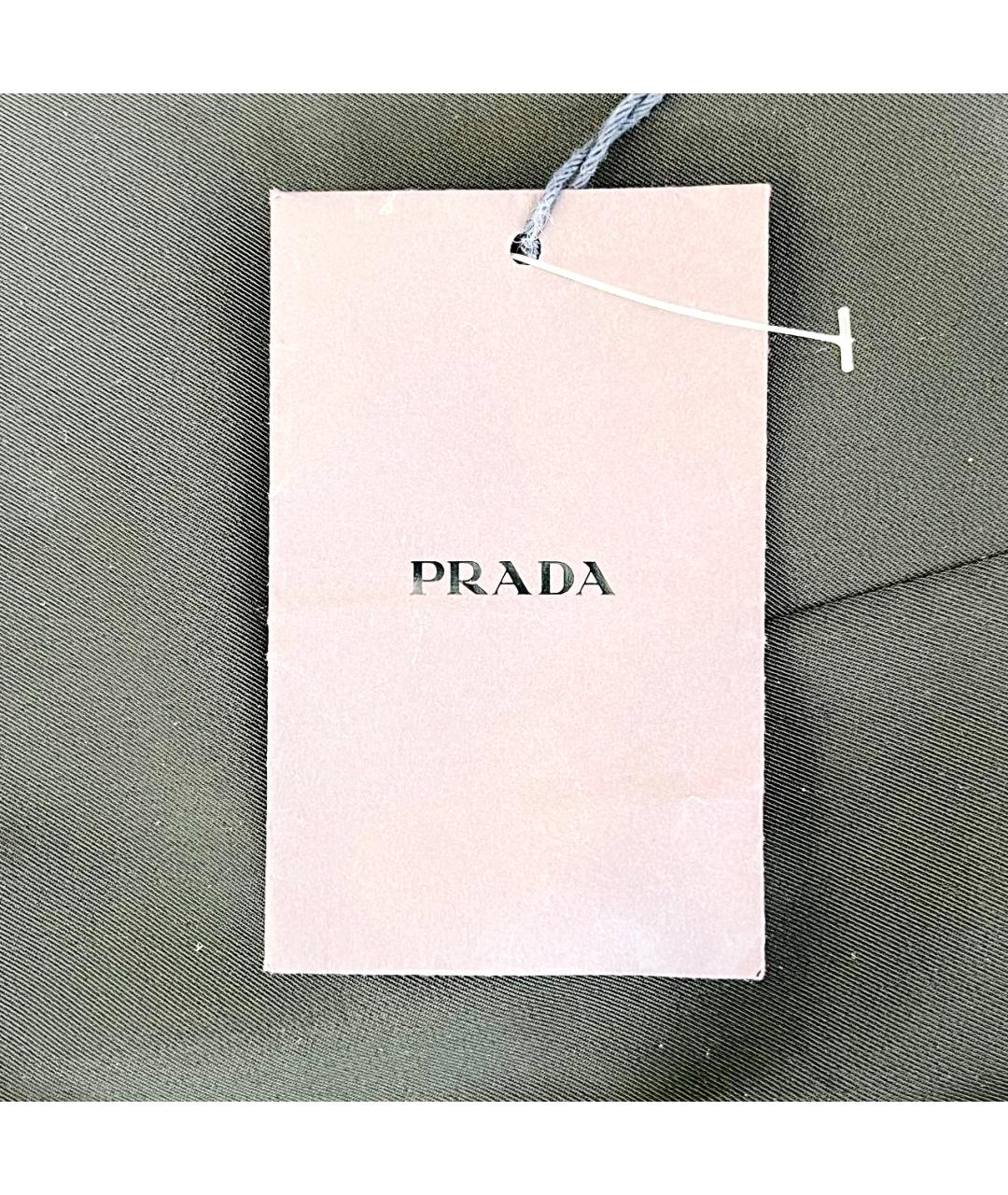 PRADA Черные полиамидовые классические брюки, фото 5