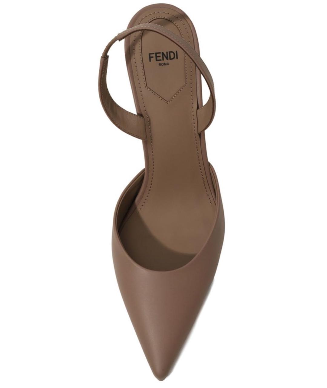 FENDI Коричневые кожаные туфли, фото 5