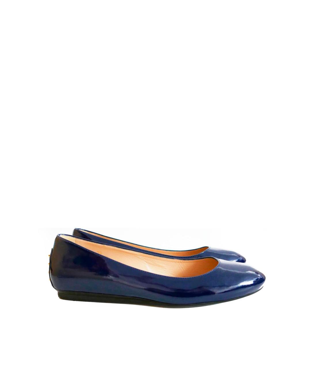 TOD'S Синие балетки из лакированной кожи, фото 10