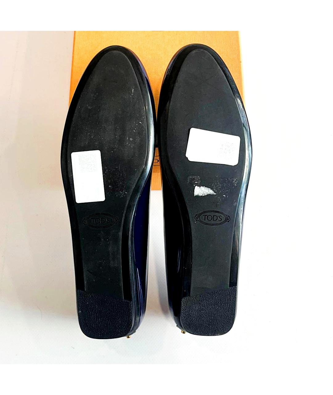 TOD'S Синие балетки из лакированной кожи, фото 7