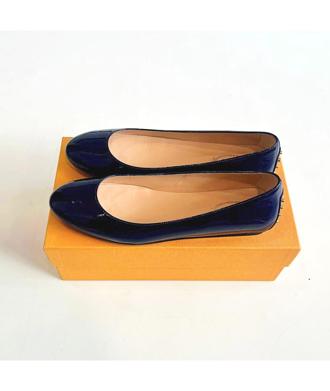 TOD'S Синие балетки из лакированной кожи, фото 3