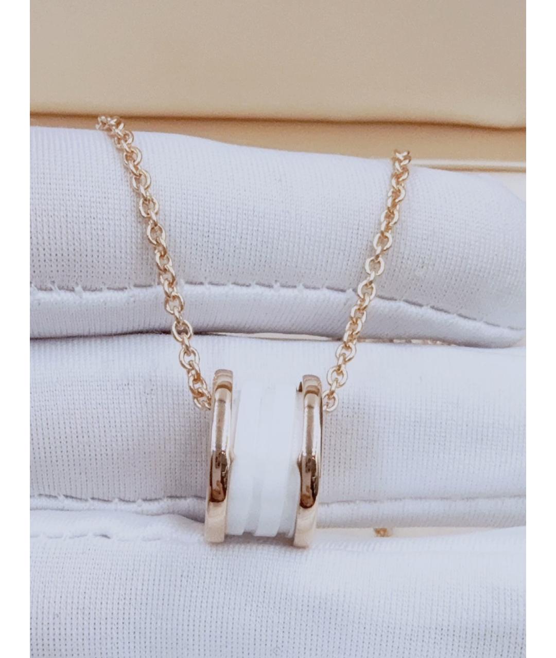 BVLGARI Белая подвеска из розового золота, фото 5