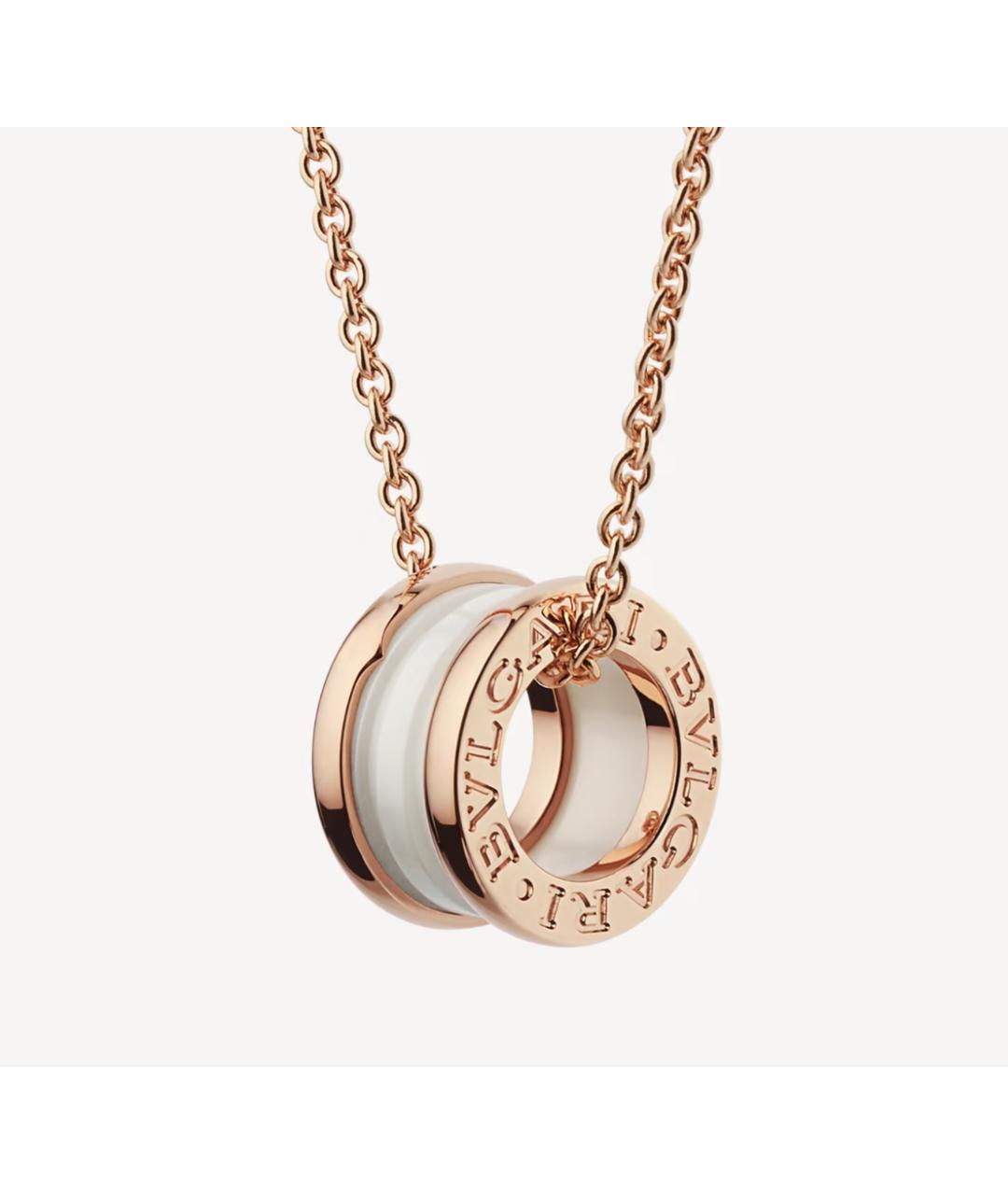 BVLGARI Белая подвеска из розового золота, фото 8