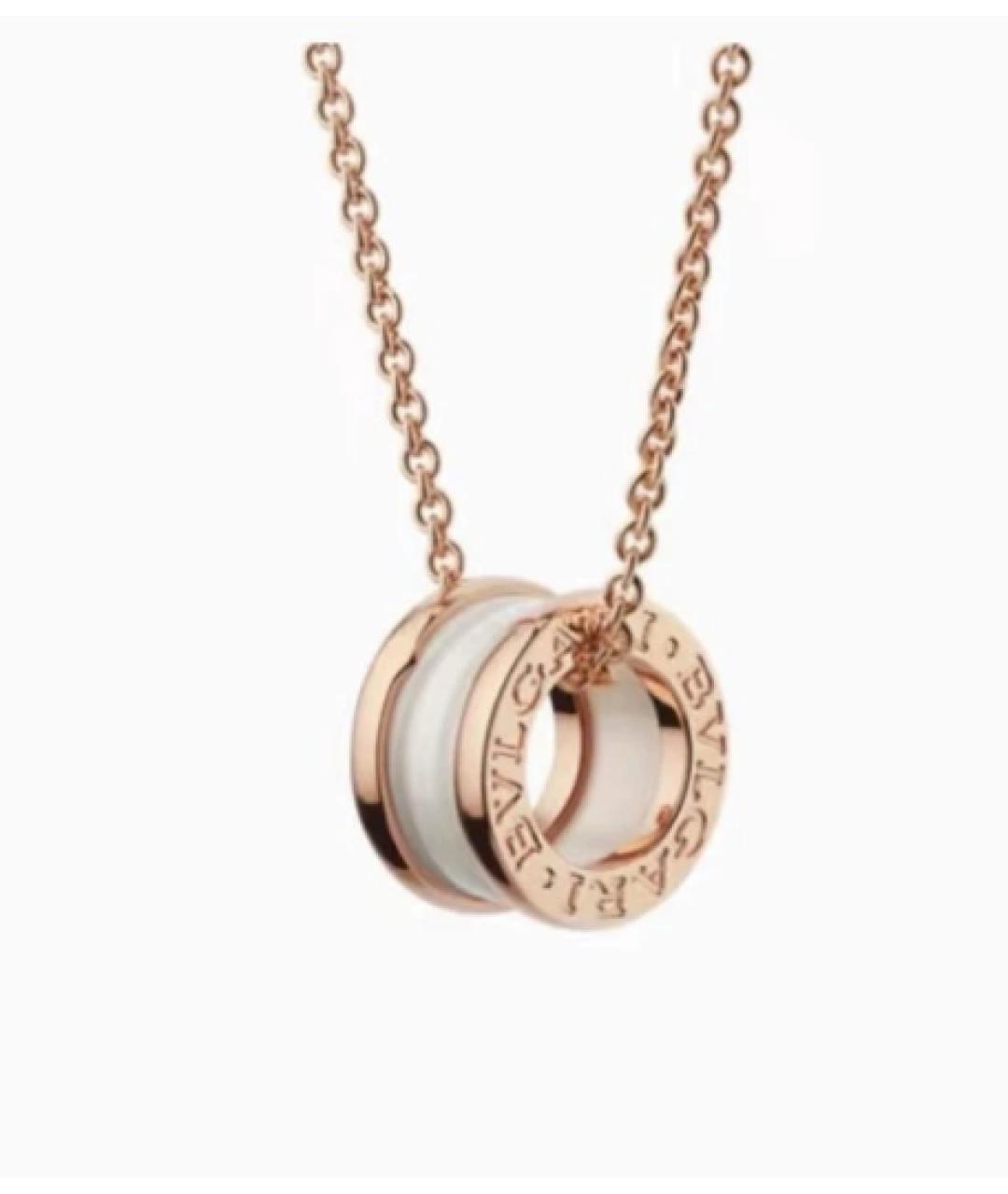 BVLGARI Белая подвеска из розового золота, фото 2