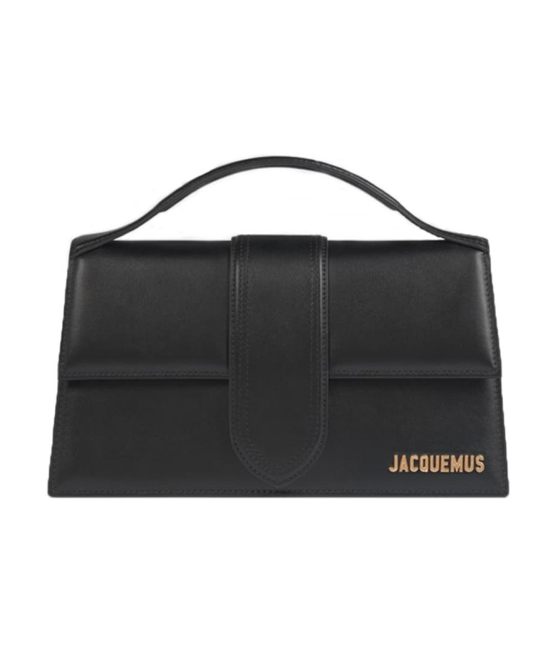 JACQUEMUS Черная кожаная сумка с короткими ручками, фото 2