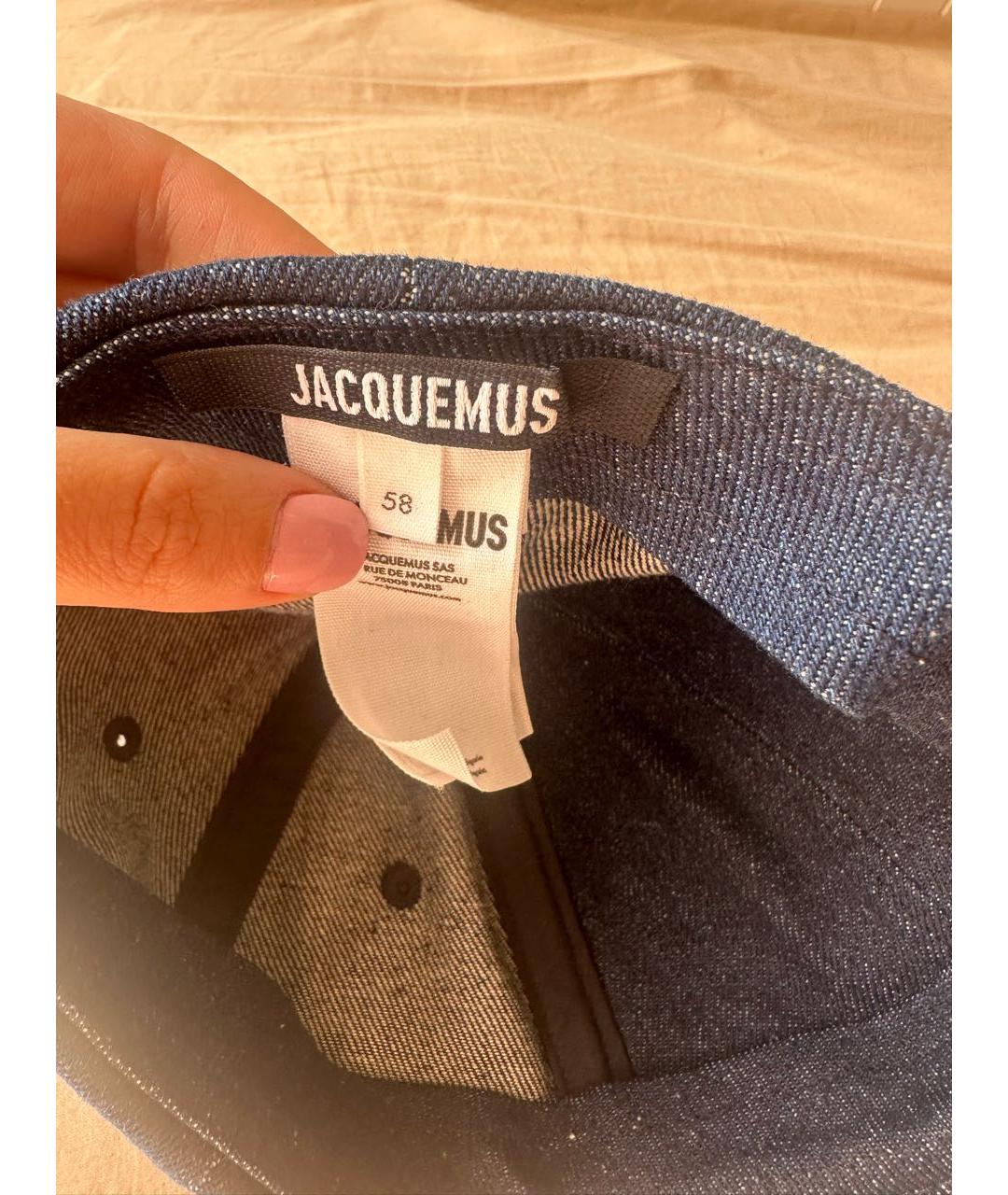 JACQUEMUS Темно-синяя хлопковая кепка/бейсболка, фото 4