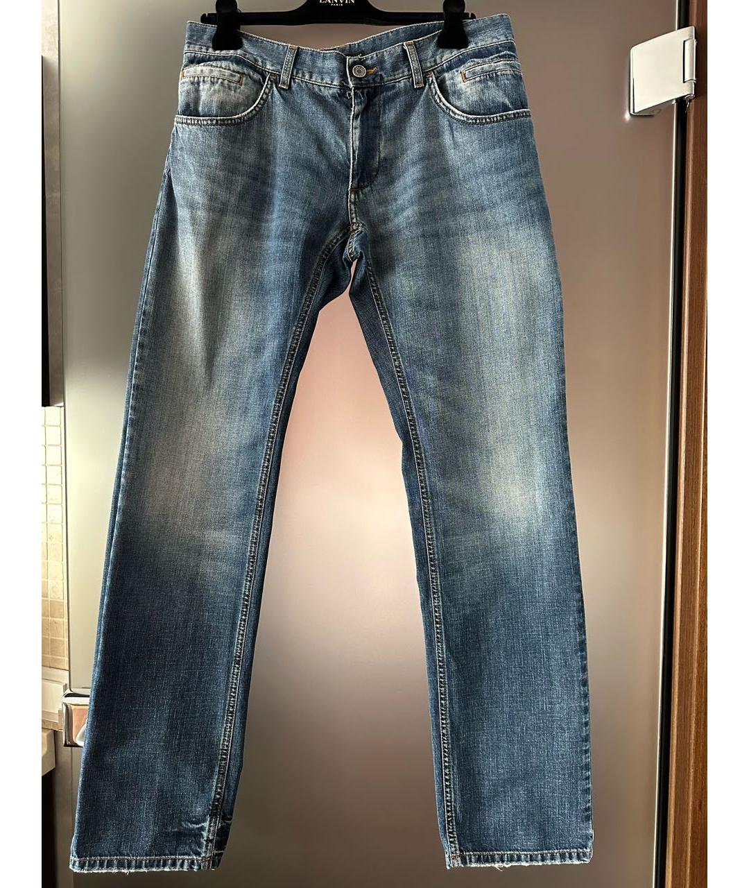 DOLCE&GABBANA Синие хлопковые прямые джинсы, фото 9