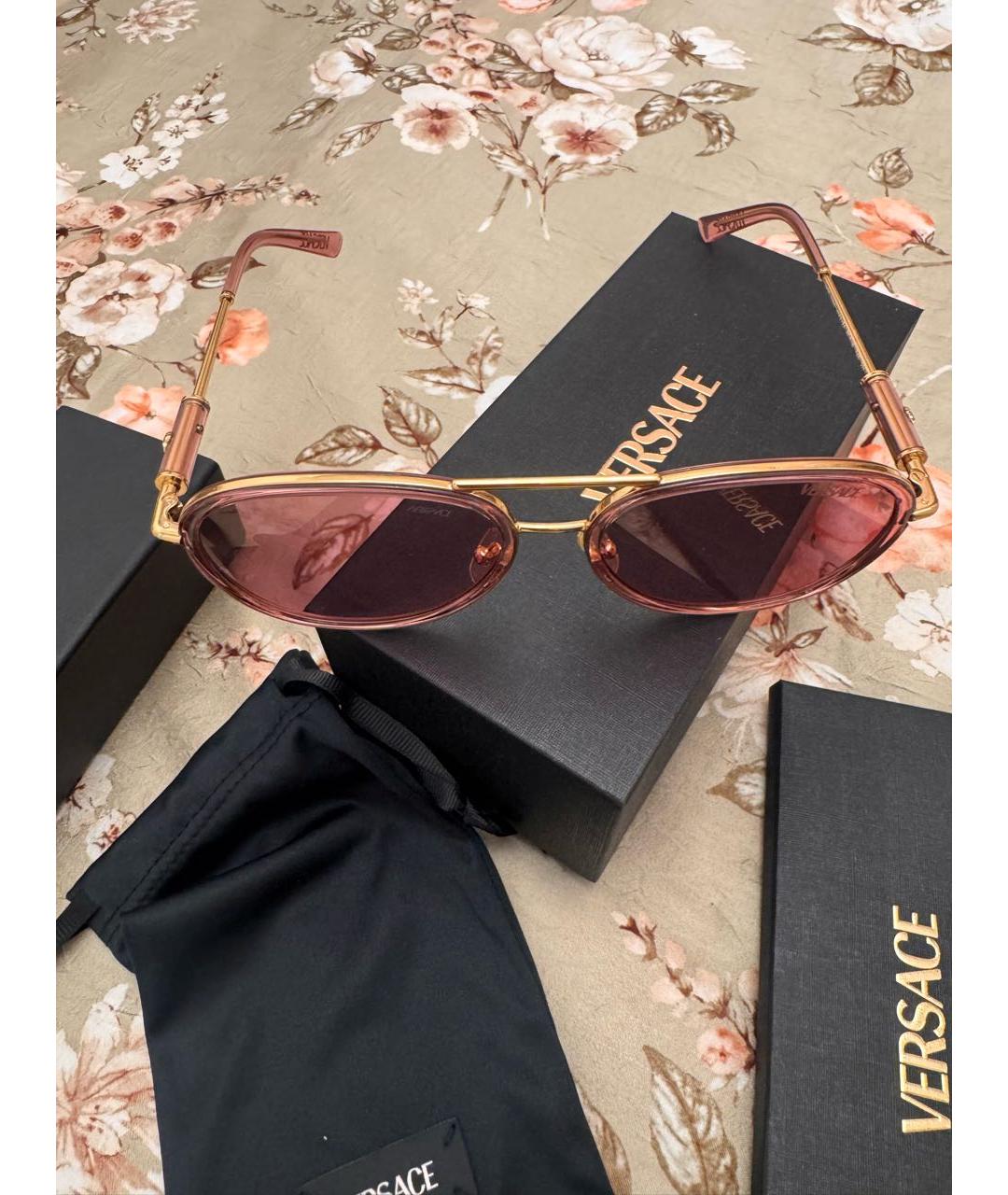 VERSACE Розовые солнцезащитные очки, фото 7