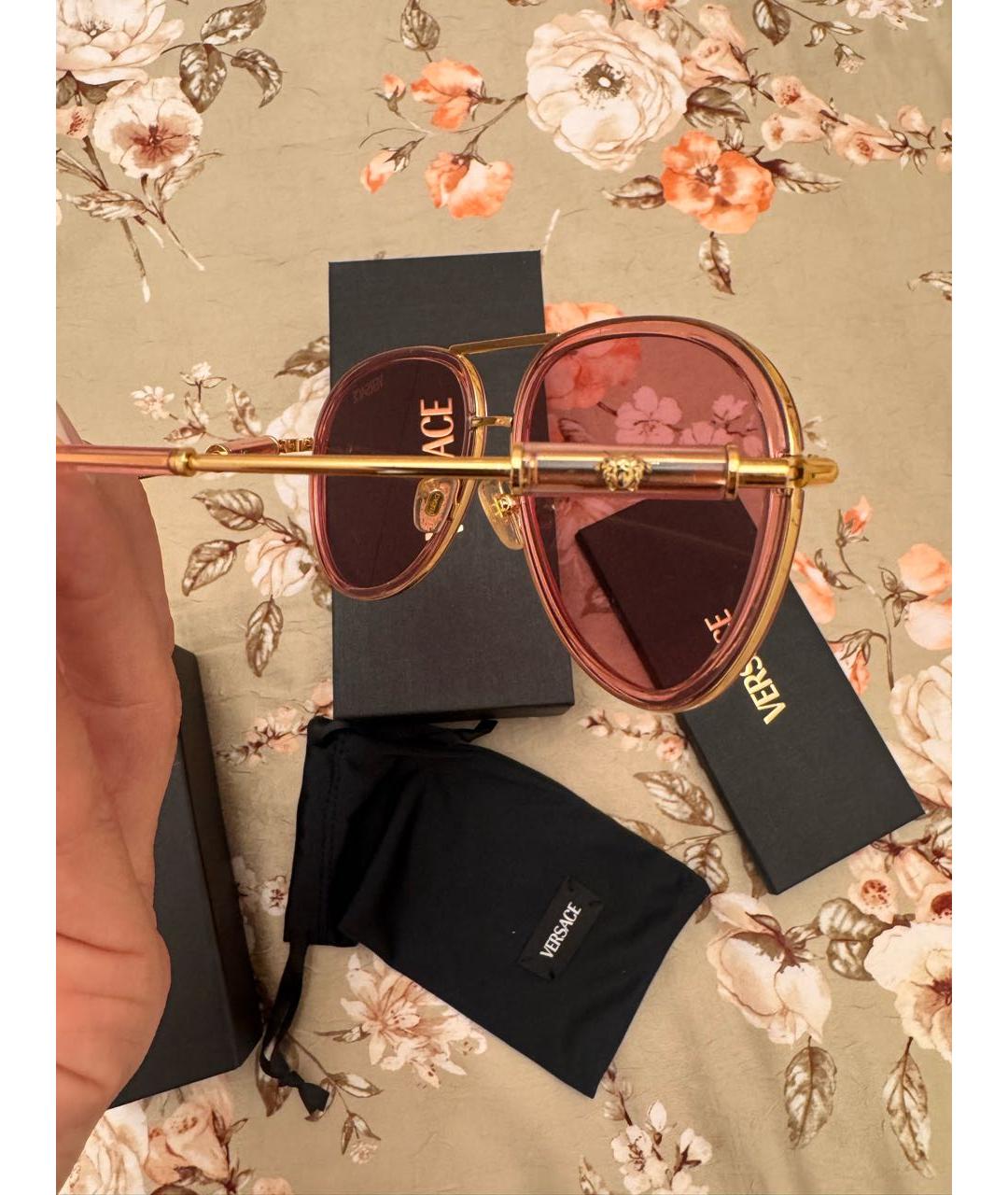 VERSACE Розовые солнцезащитные очки, фото 4