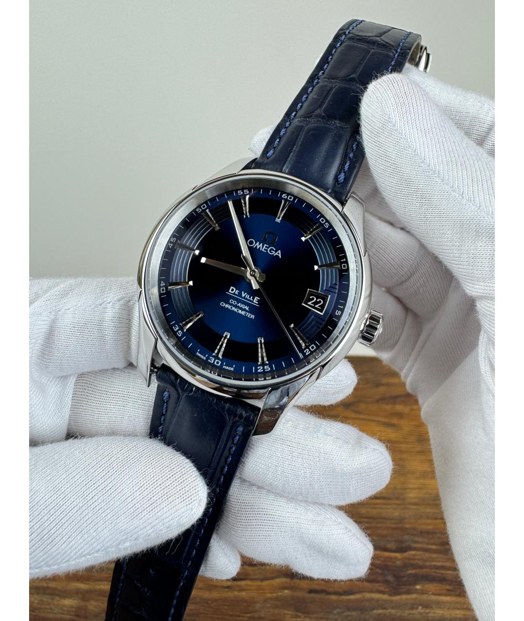 OMEGA Темно-синие часы, фото 3