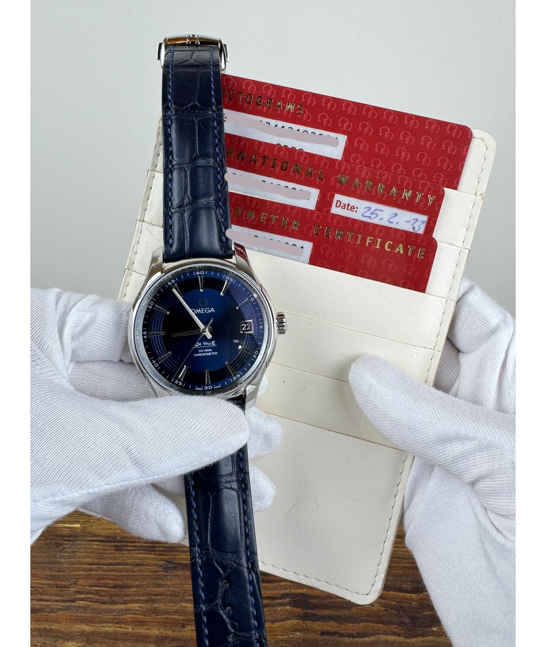 OMEGA Темно-синие часы, фото 2