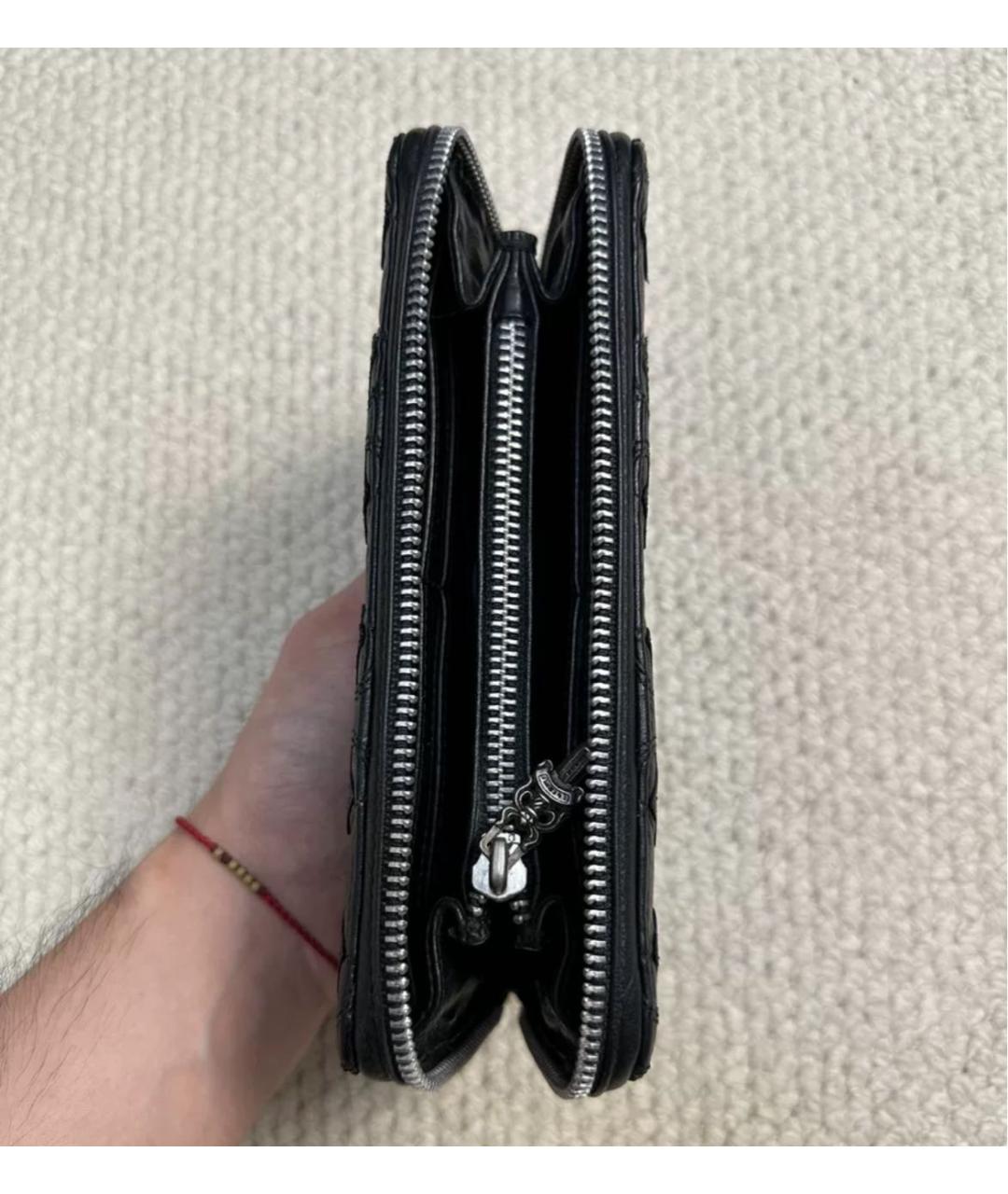 CHROME HEARTS Черный кожаный кошелек, фото 4
