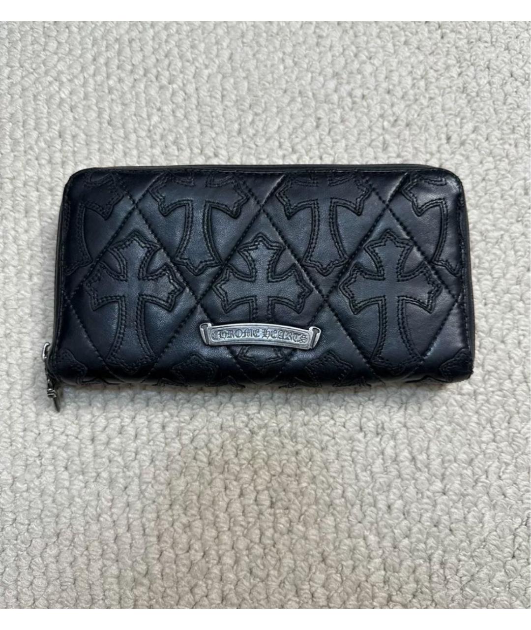 CHROME HEARTS Черный кожаный кошелек, фото 5