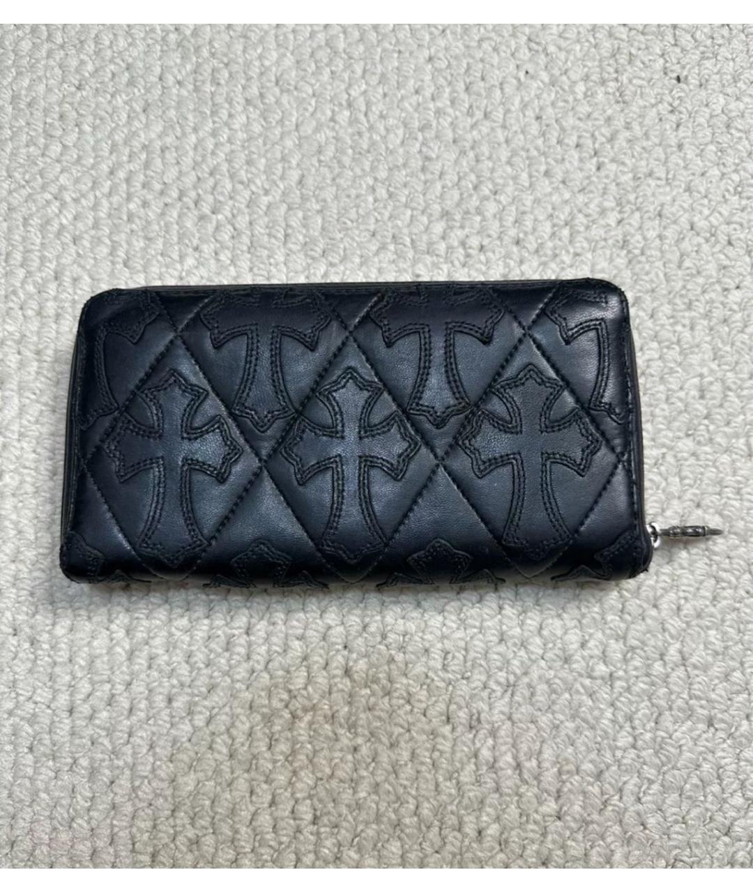 CHROME HEARTS Черный кожаный кошелек, фото 2