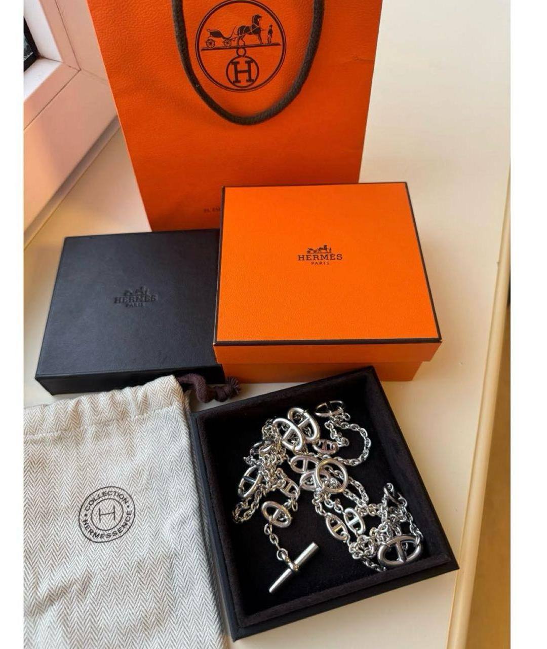 HERMES Серебряное серебряное колье, фото 5