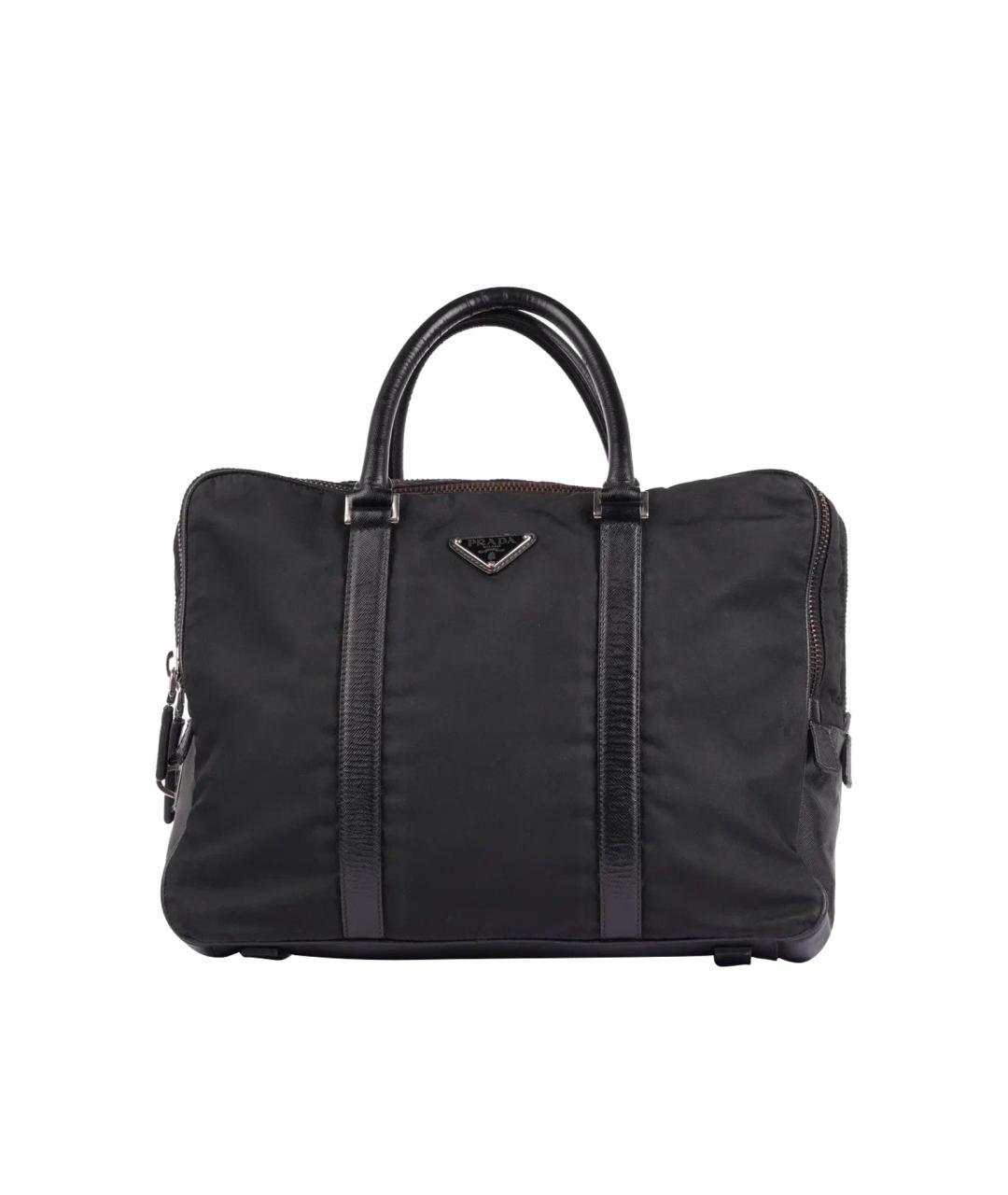 PRADA Черный тканевый портфель, фото 1