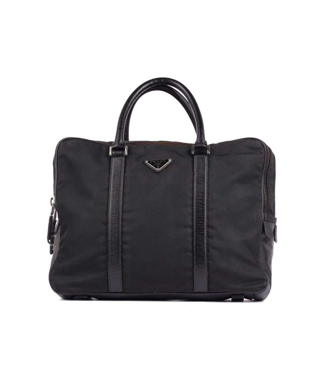 PRADA Черный тканевый портфель, фото 8