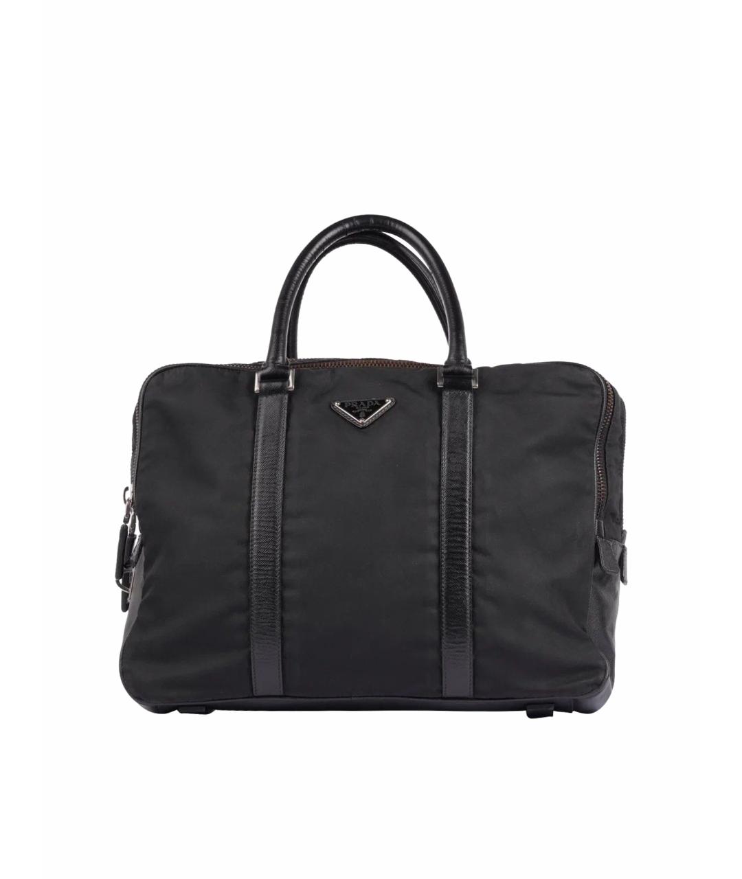 PRADA Черный тканевый портфель, фото 1