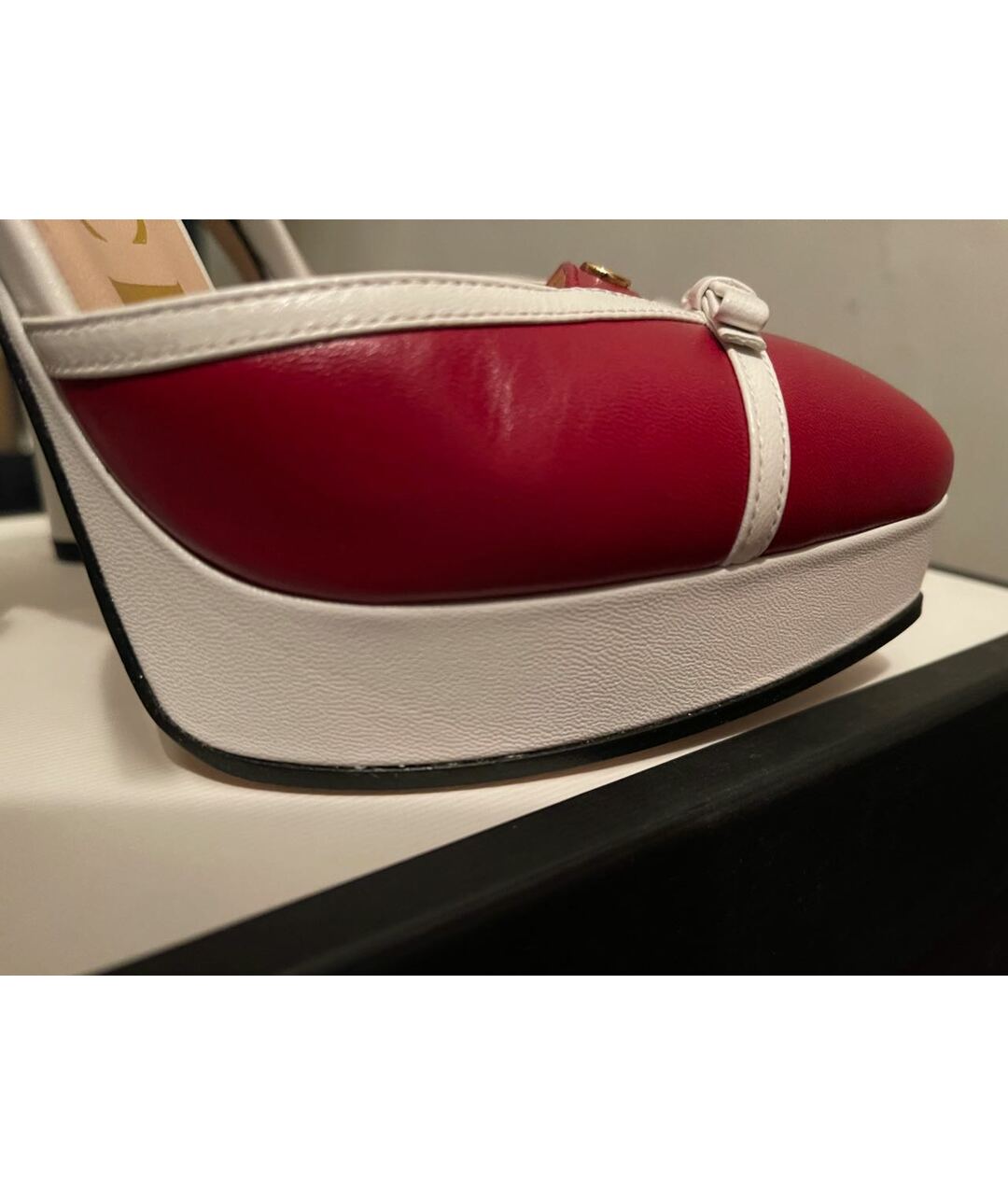 GUCCI Красные кожаные туфли, фото 5