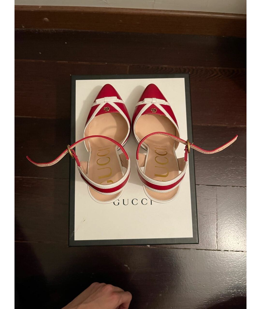 GUCCI Красные кожаные туфли, фото 3