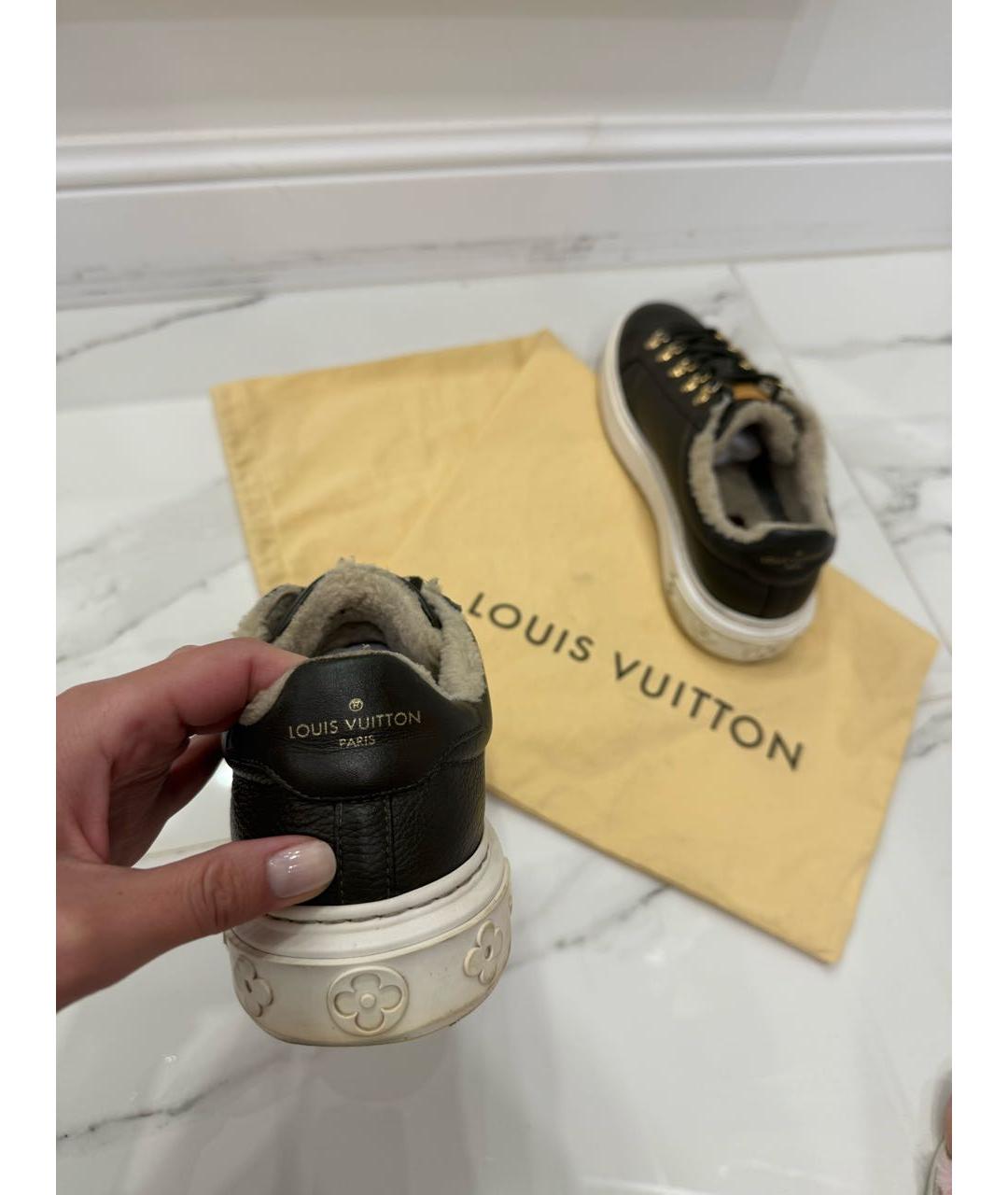 LOUIS VUITTON Черные кожаные кроссовки, фото 2