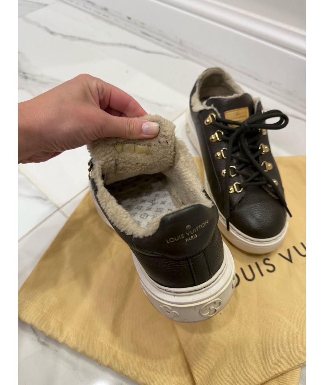 LOUIS VUITTON Черные кожаные кроссовки, фото 5