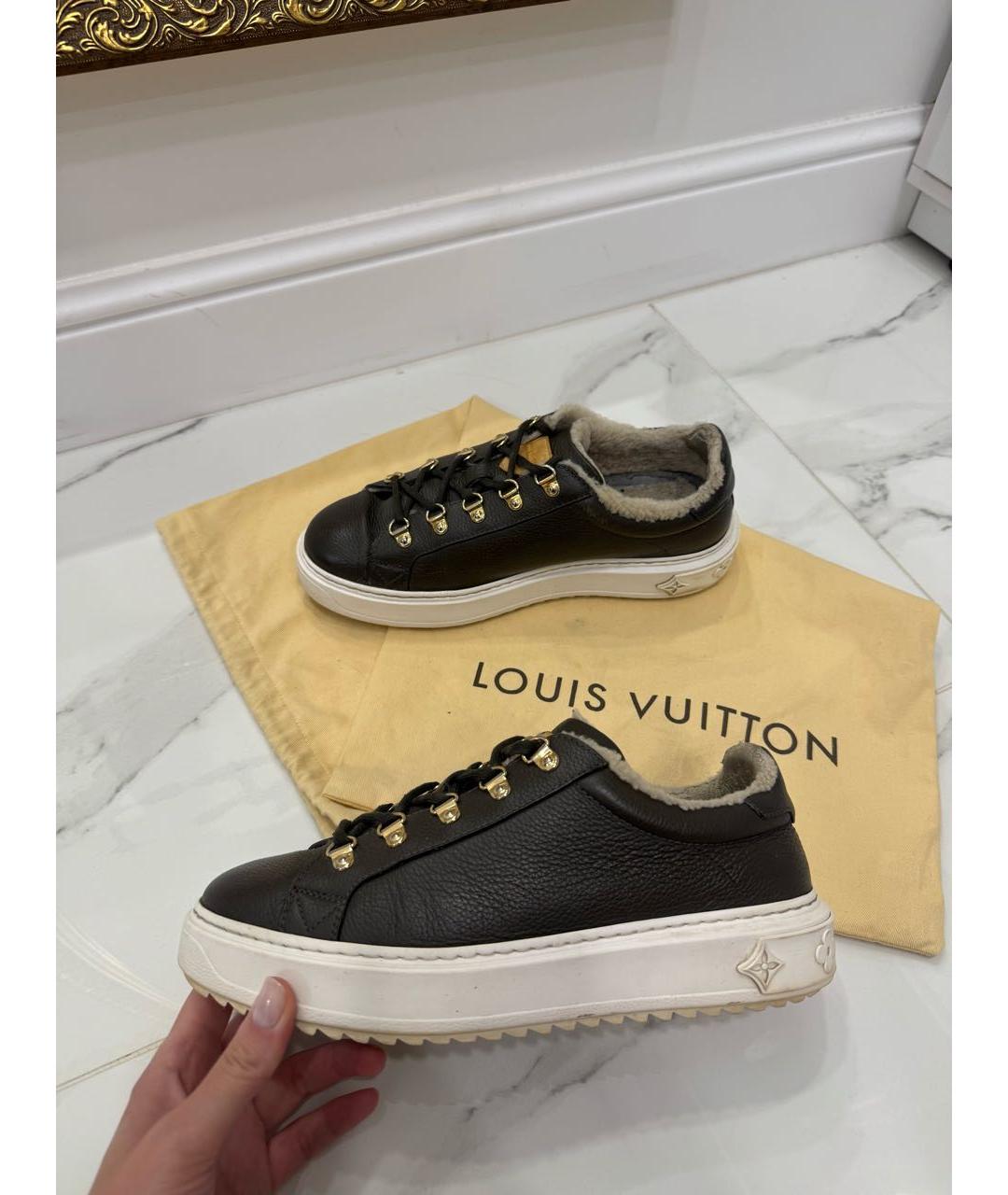 LOUIS VUITTON Черные кожаные кроссовки, фото 9