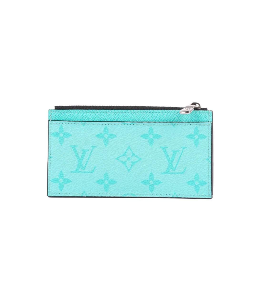 LOUIS VUITTON Бирюзовый кожаный кардхолдер, фото 3