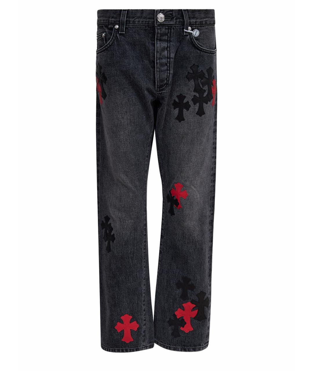 CHROME HEARTS Серые хлопковые прямые джинсы, фото 1