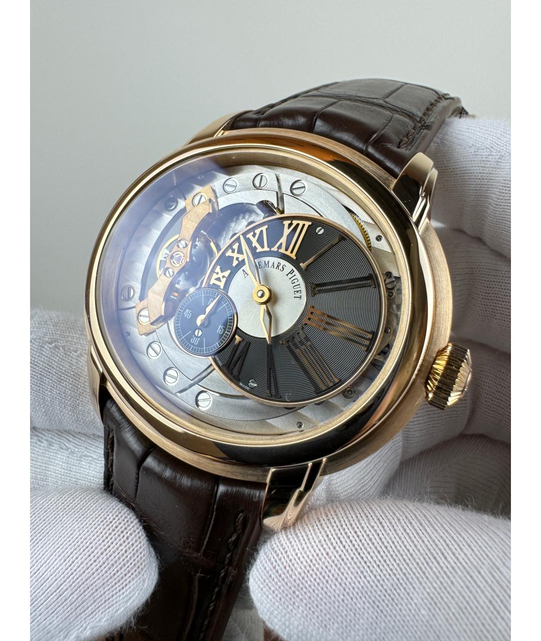 Audemars Piguet Коричневые часы из розового золота, фото 3