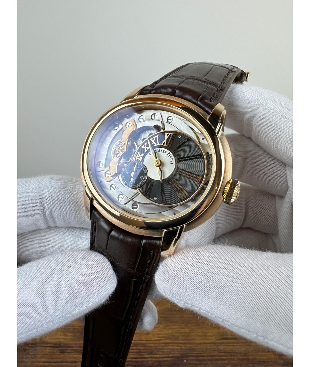 Audemars Piguet Коричневые часы из розового золота, фото 2