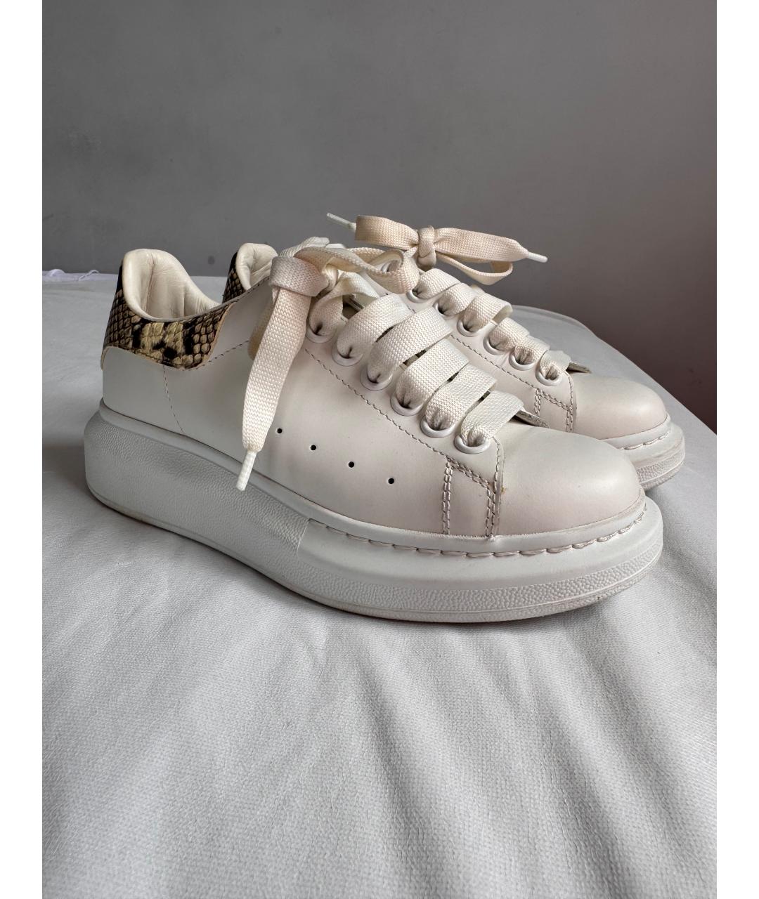 ALEXANDER MCQUEEN Белые кожаные кеды, фото 6
