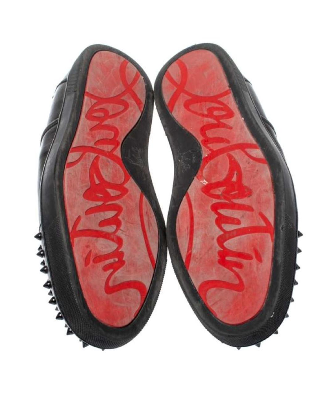 CHRISTIAN LOUBOUTIN Черные кожаные мокасины, фото 6