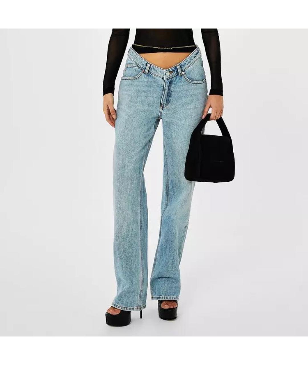 ALEXANDER WANG Голубые хлопковые прямые джинсы, фото 7