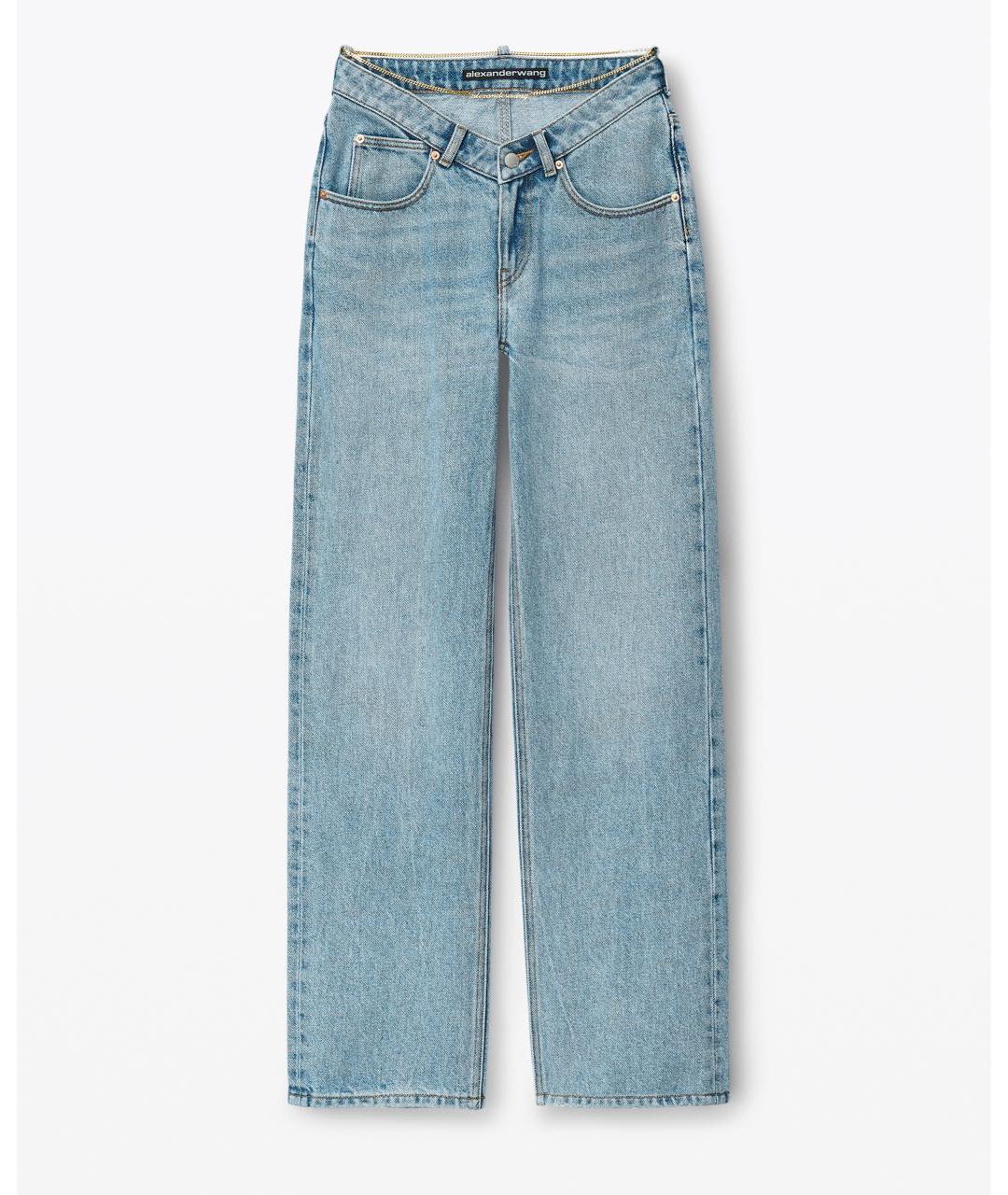 ALEXANDER WANG Голубые хлопковые прямые джинсы, фото 9