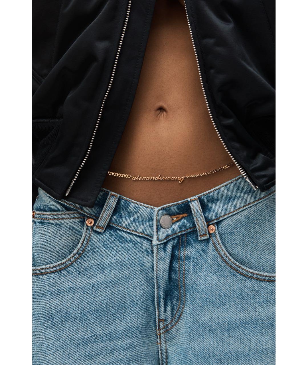 ALEXANDER WANG Голубые хлопковые прямые джинсы, фото 4