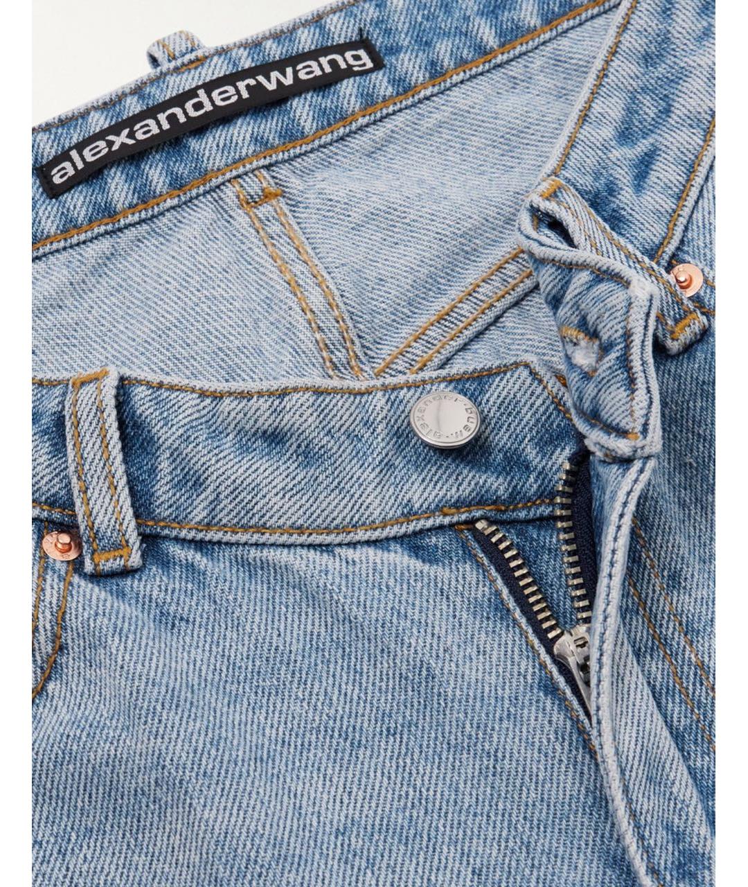 ALEXANDER WANG Голубые хлопковые прямые джинсы, фото 2