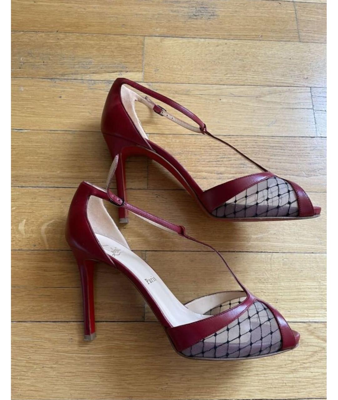 CHRISTIAN LOUBOUTIN Красные кожаные босоножки, фото 6