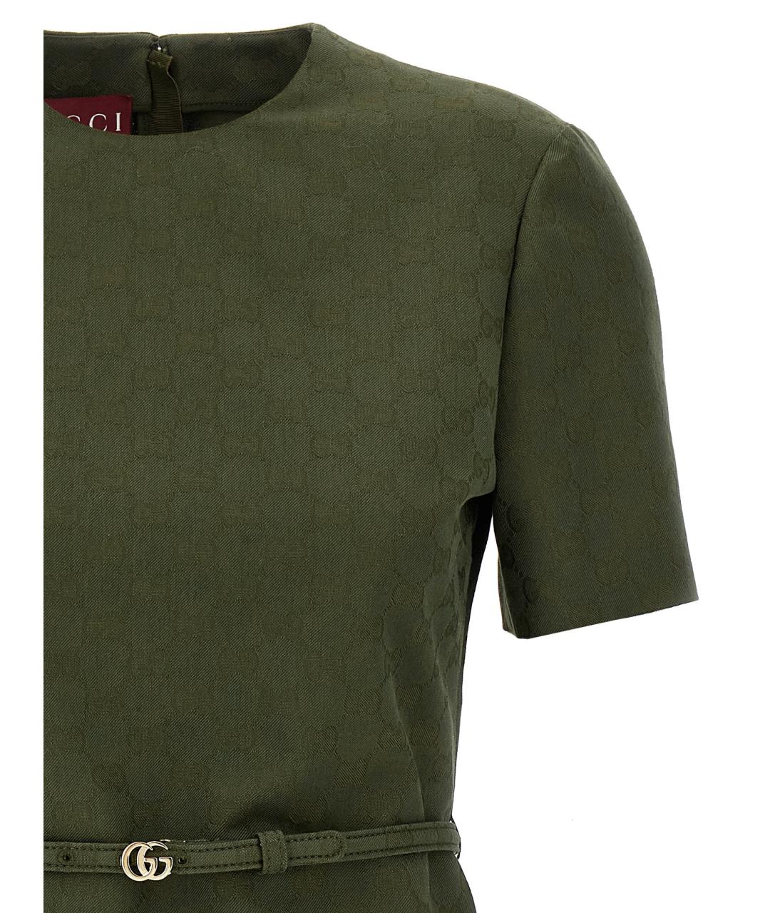 GUCCI Зеленые полиэстеровое платье, фото 3