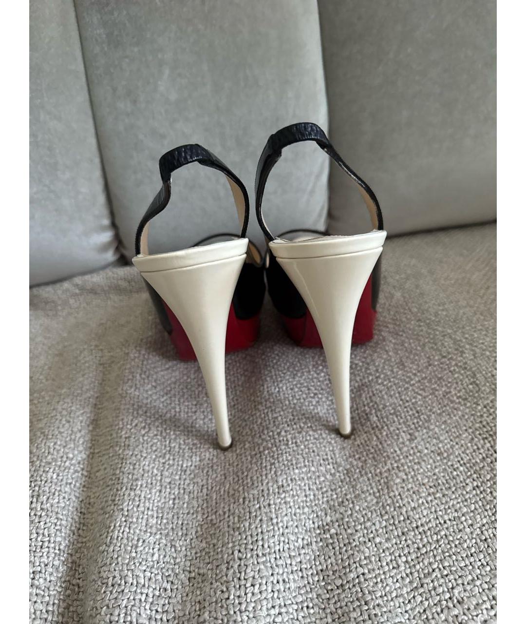 CHRISTIAN LOUBOUTIN Черные босоножки из лакированной кожи, фото 3