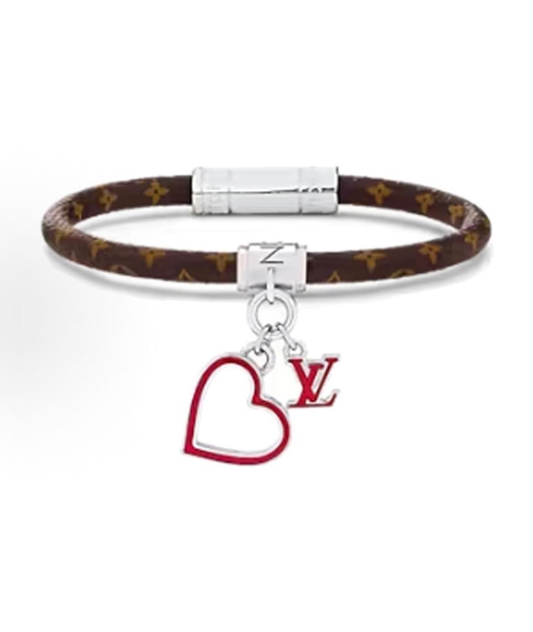 LOUIS VUITTON Коричневый кожаный браслет, фото 2