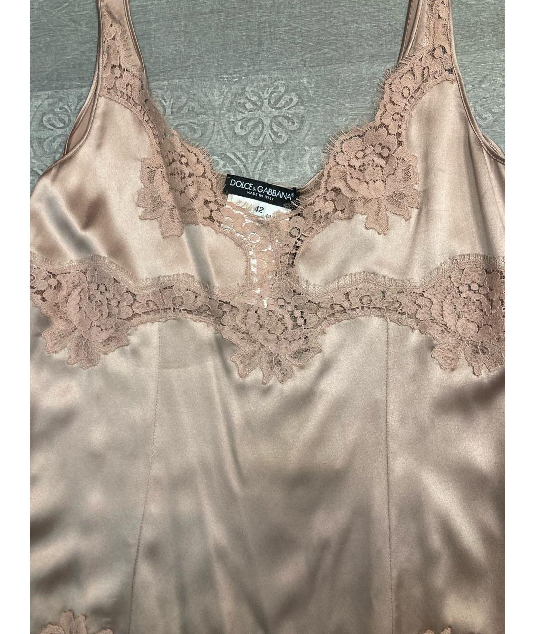DOLCE&GABBANA Розовая шелковая майка, фото 4