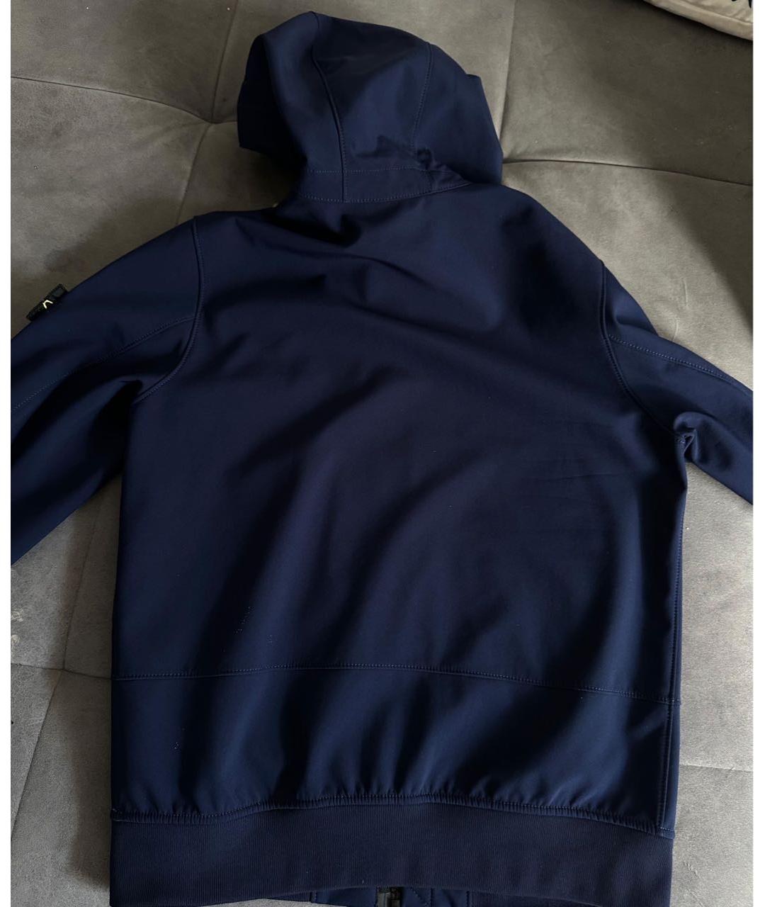 STONE ISLAND Темно-синяя полиэстеровая куртка, фото 3