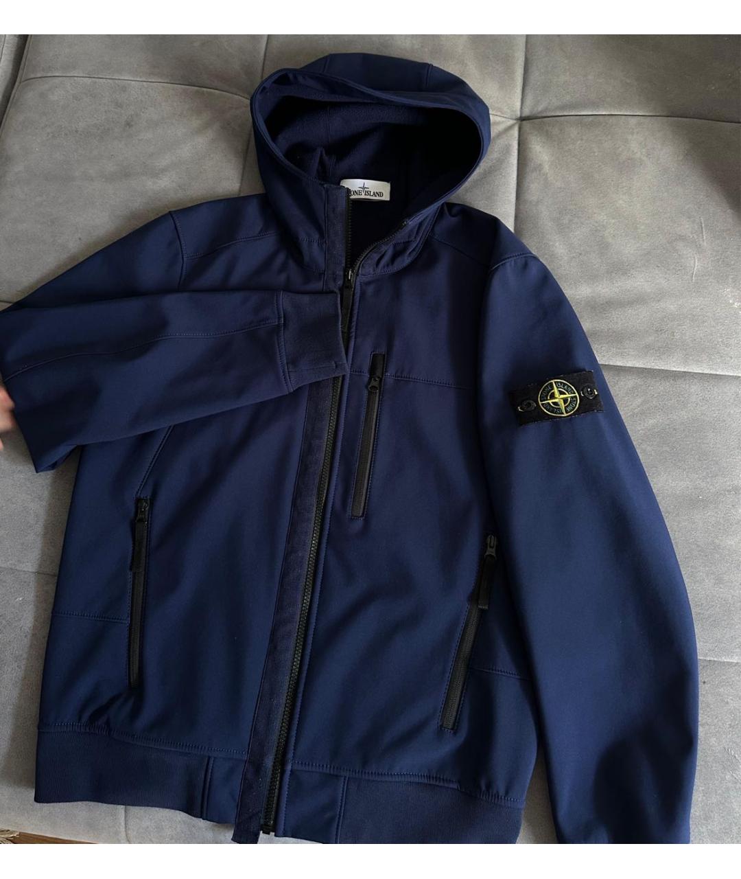 STONE ISLAND Темно-синяя полиэстеровая куртка, фото 7