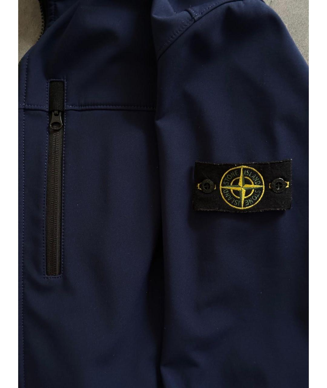 STONE ISLAND Темно-синяя полиэстеровая куртка, фото 5