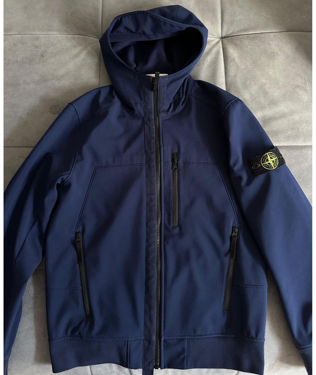 STONE ISLAND Темно-синяя полиэстеровая куртка, фото 2