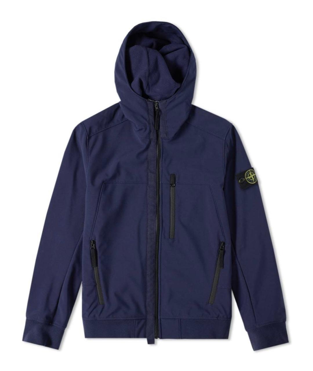 STONE ISLAND Темно-синяя полиэстеровая куртка, фото 1