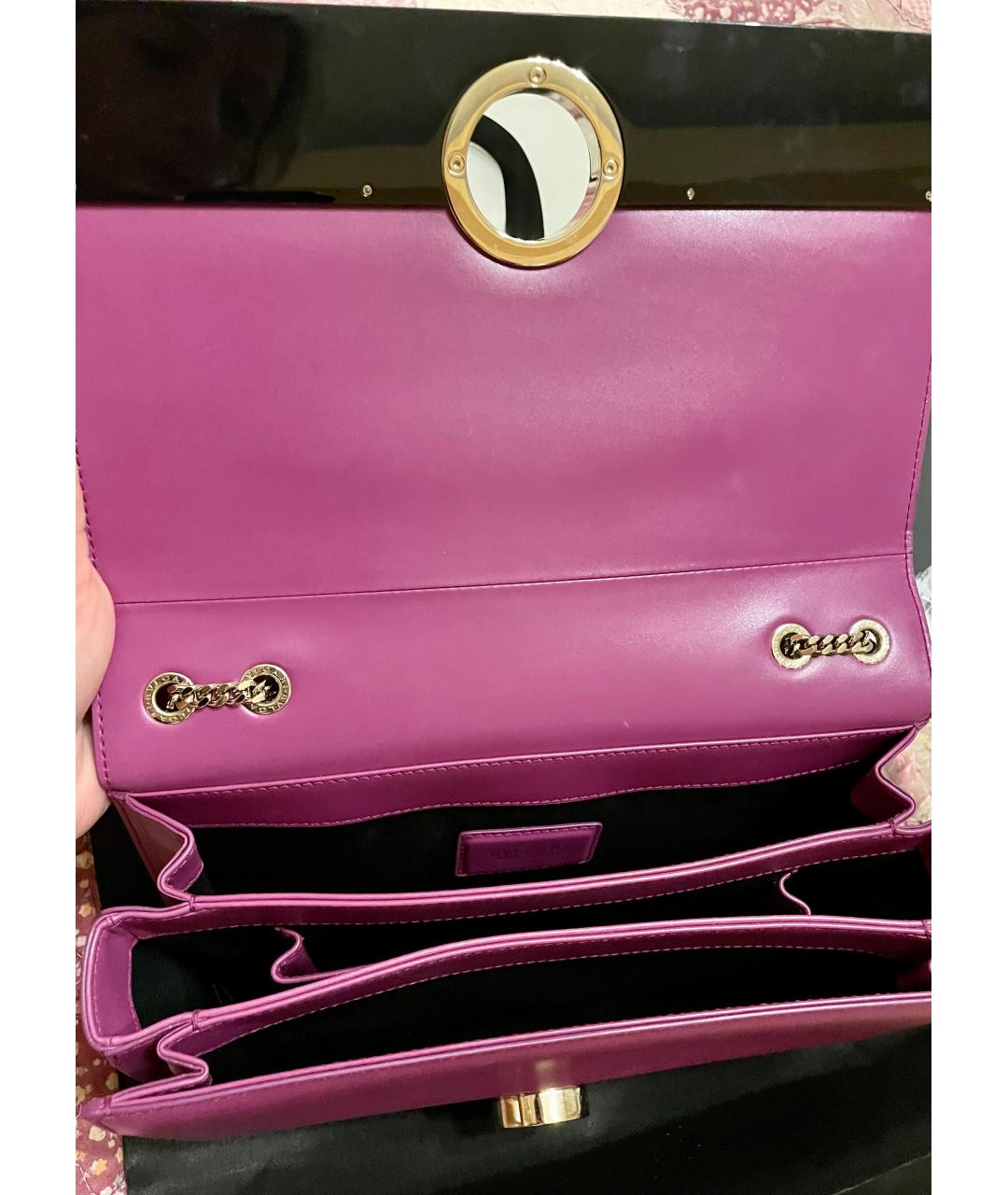 BVLGARI Фиолетовая кожаная сумка через плечо, фото 2