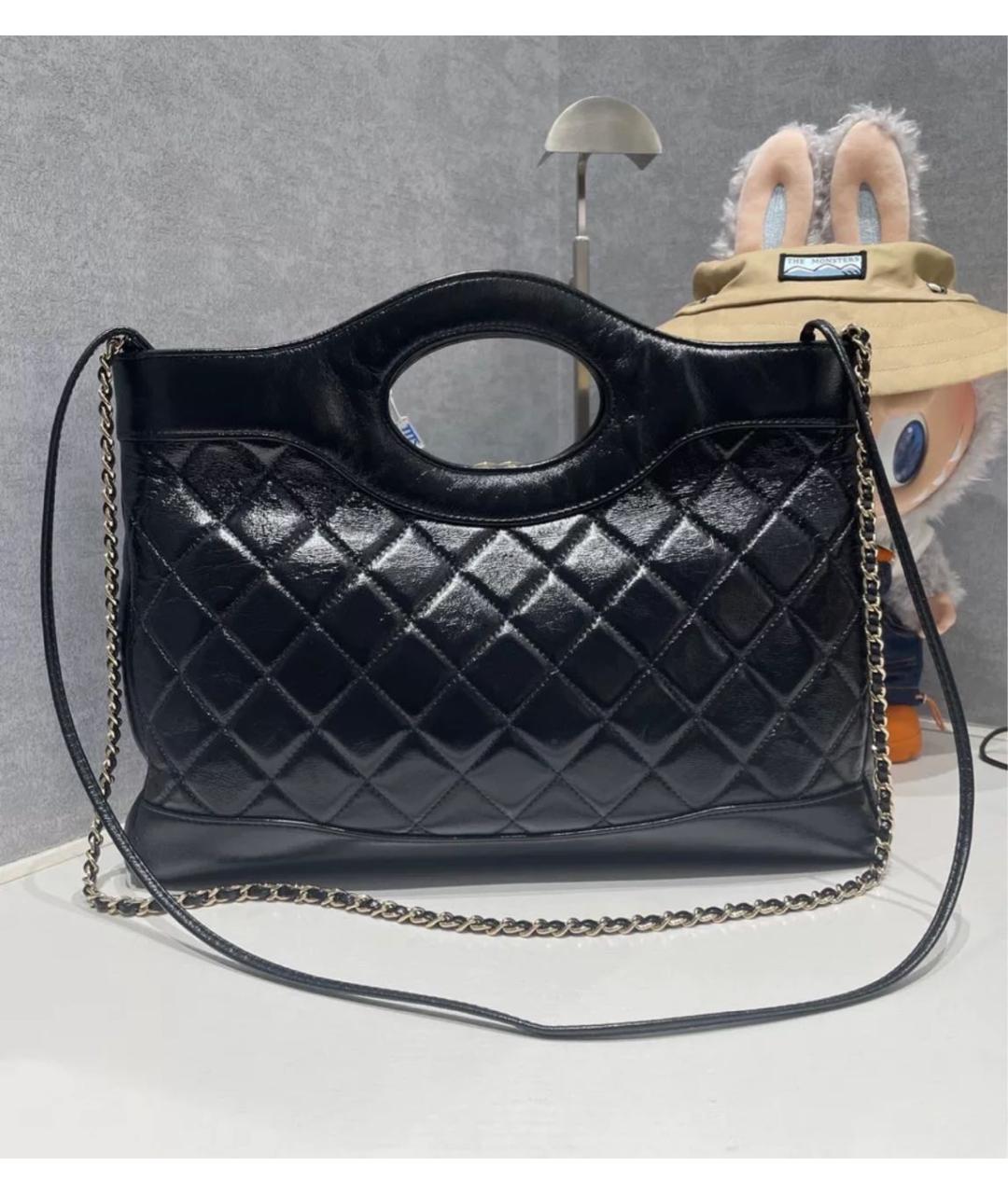 CHANEL Черная кожаная сумка с короткими ручками, фото 2