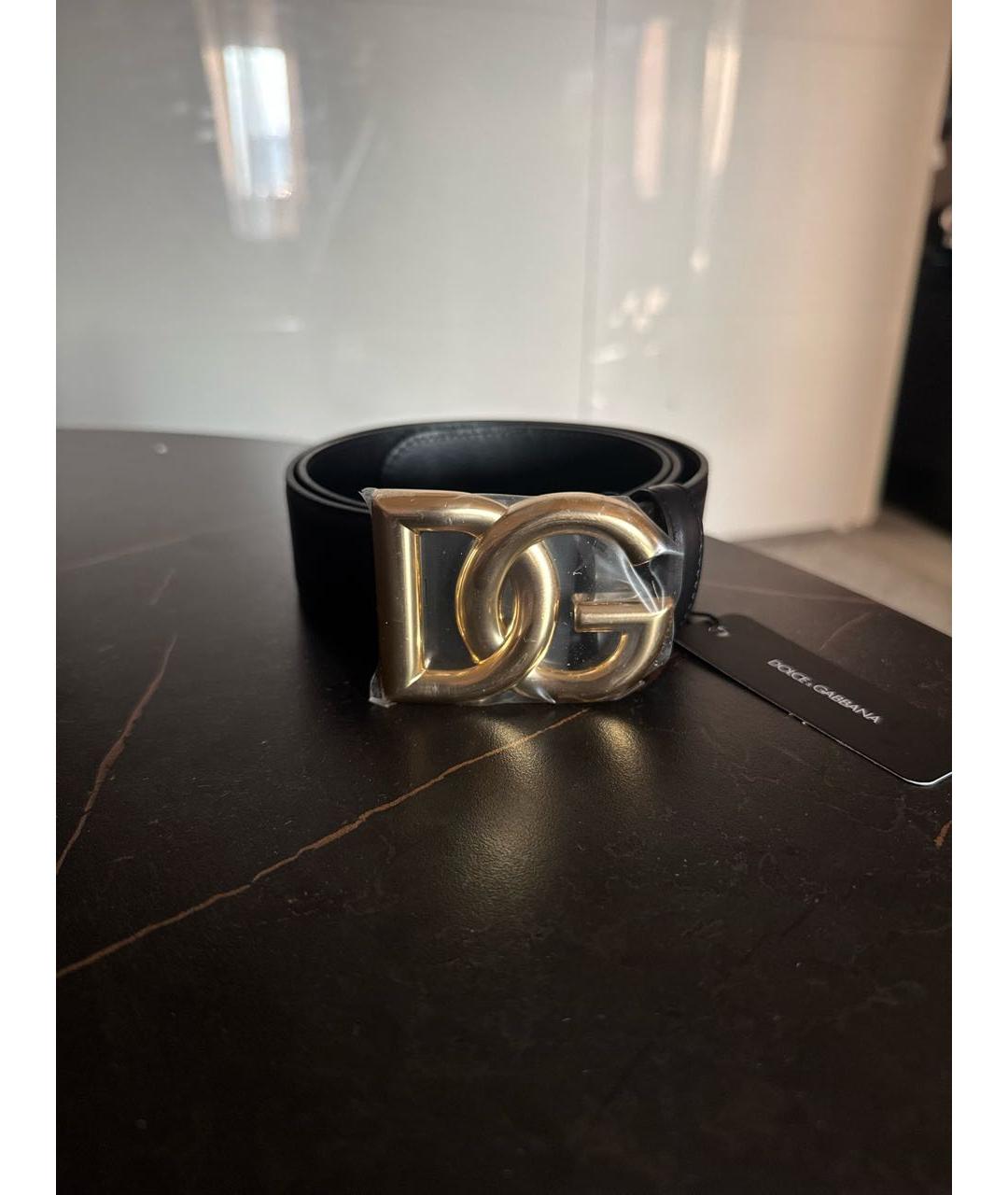 DOLCE&GABBANA Черный кожаный ремень, фото 7